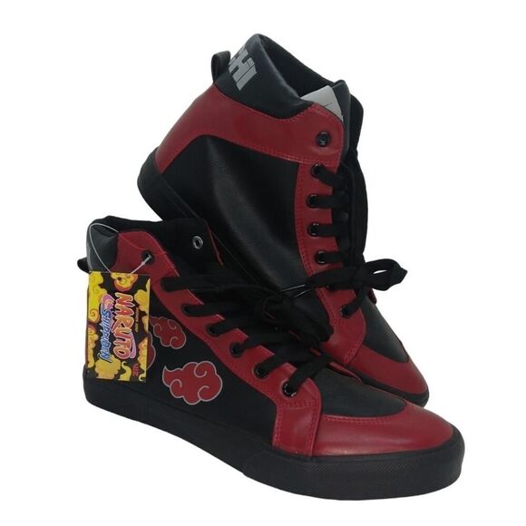 Shippuden Shonen Jump Naruto Mens NEW w/Tags Red & Black Sneakers - sz. 8 WOW! - Picture 1 of 7